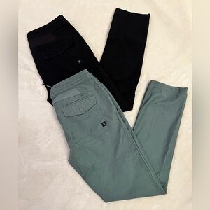 Roark Layover Traveler Pants Men’s 32x30 - Slim Straight Chino - Black & Green